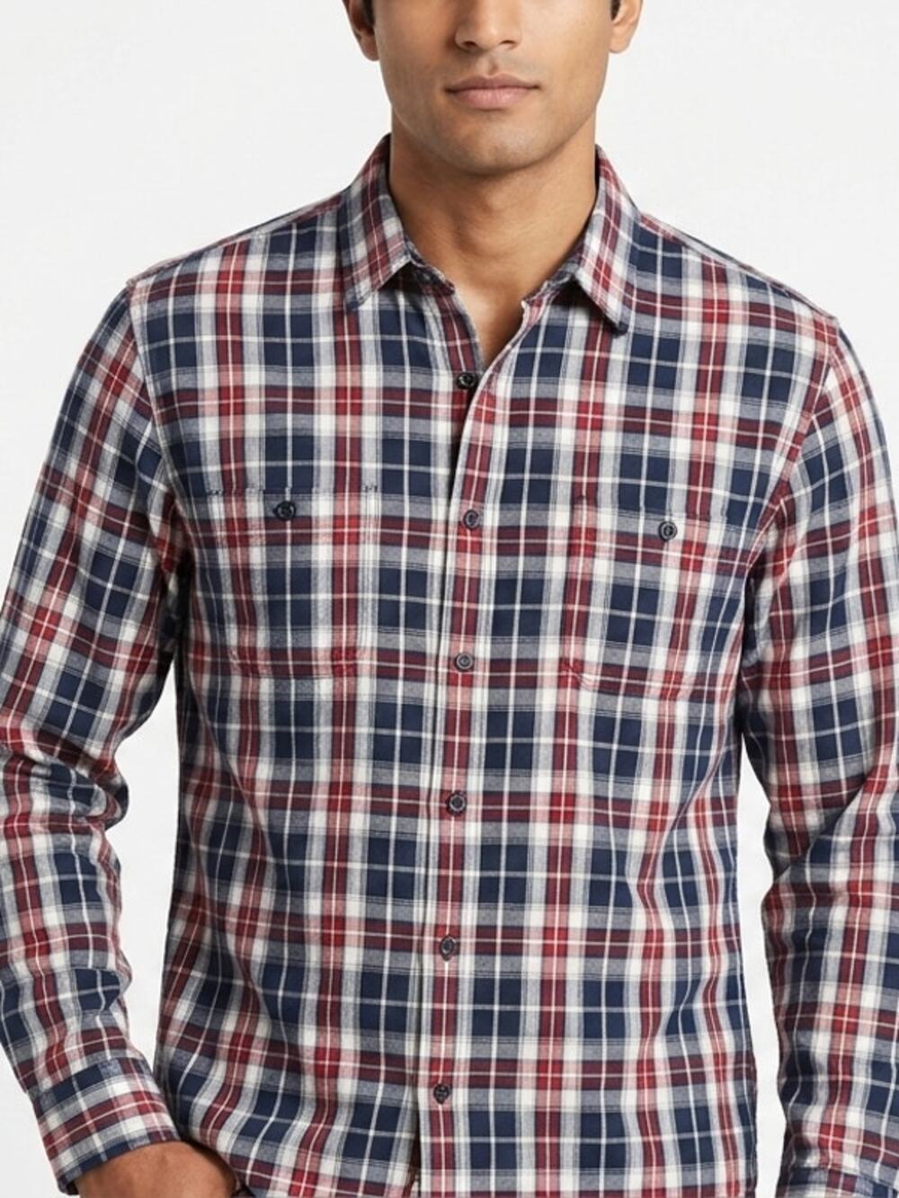 American Rag Cie Multicolor Plaid Button-Up Shirt Men Size L
